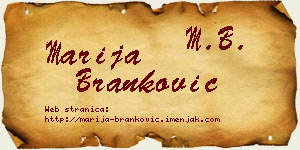 Marija Branković vizit kartica